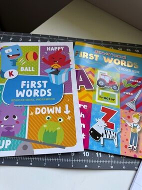 First Words Educational Workbook - Colorful Kids Learning Activity/bundle